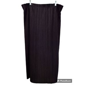 Jk America Black Polyester Rayon Maxi Skirt